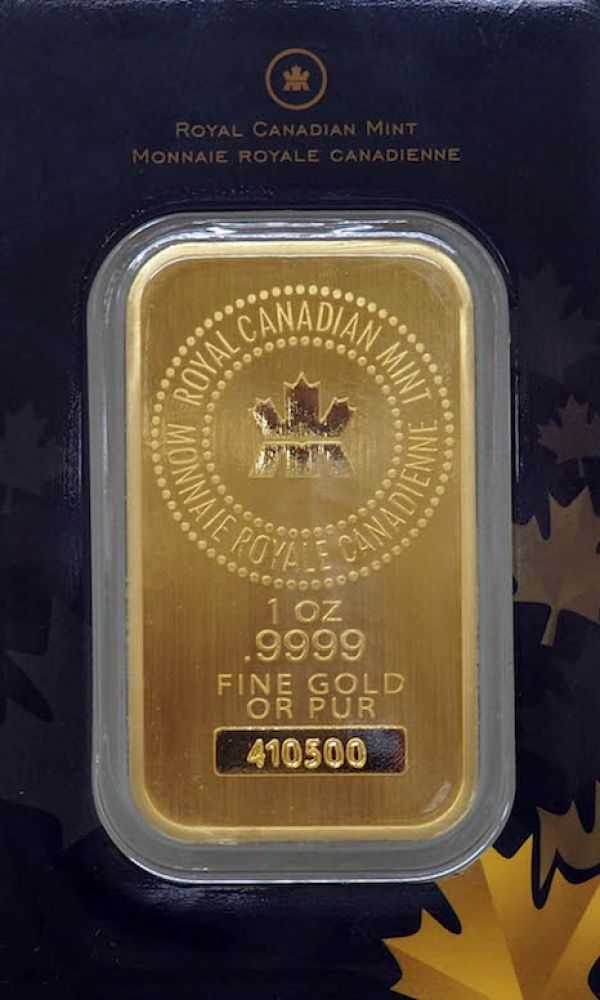 1 Oz Gold Royal Canadian Mint Bar  - Canadian Gold Bar

