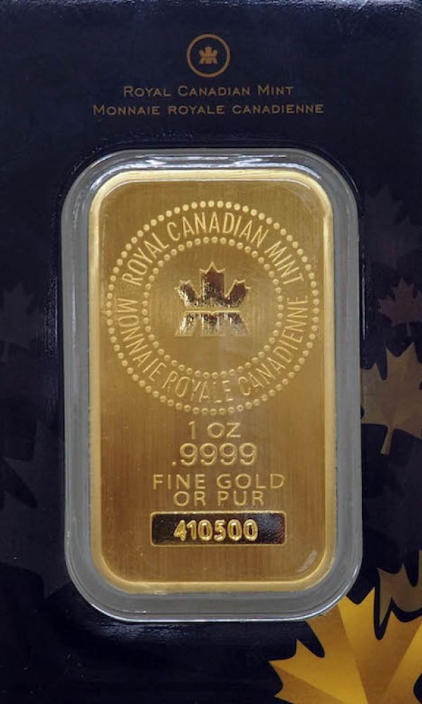 1 Oz Gold Royal Canadian Mint Bar  - Canadian Gold Bar
