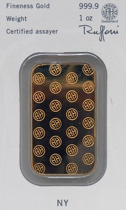 1 Oz Gold Heraeus Bar - Express Gold Toronto