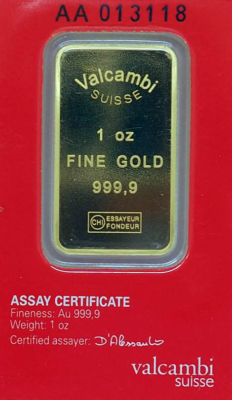 1 Oz Gold Bar Scotiabank Valcambi Suisse - Gold Bar Scotiabank